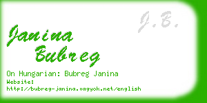 janina bubreg business card